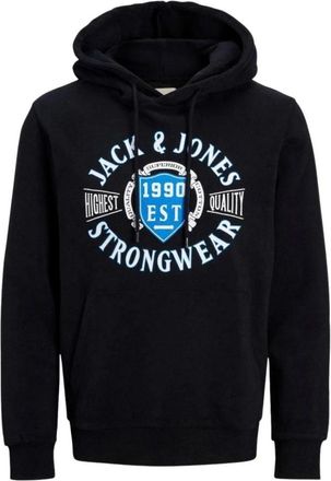 Jack & Jones Denim hoodie met logoprint - Heren - Hoodies - Zwart - M - Denim - Hoodies & sweatvesten