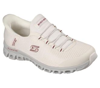 Skechers Slip-Ins Glide Step Vibey Mesh Dames Witte Sneakers