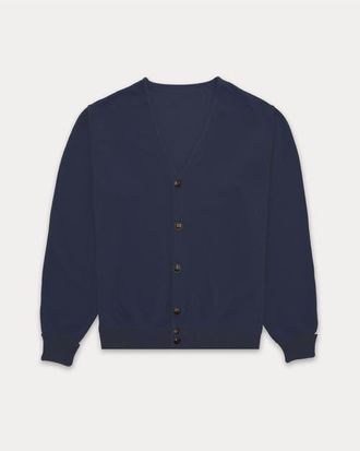 Fortela Oliver Cotton Knit Cardigan in Blue at Nordstrom, Size X-Large