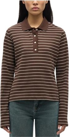 Sams&oslash;e & Sams&oslash;e Samia LS Polo 15888 - Dames - Polos - Bruin - M - Katoen - Tops