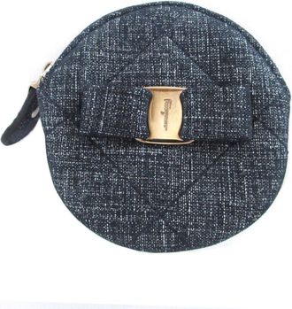 Ferragamo Blue Cotton Coin Purse/Coin Case (Pre-Owned)