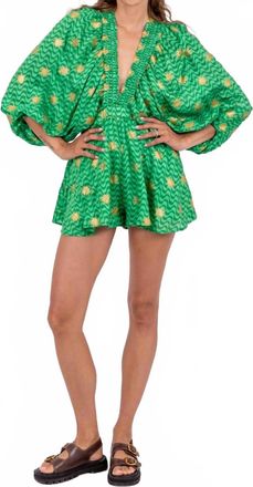 Sundress Alicia V-Neck Romper In Arizona Green