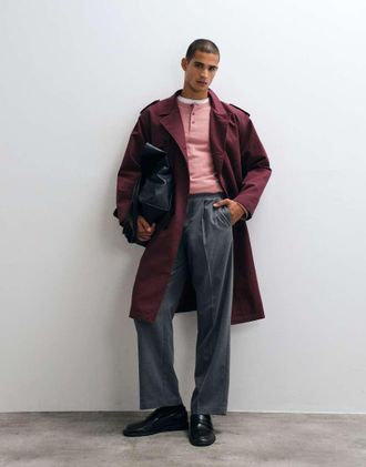 Asos trench in bordeaux-Rosso