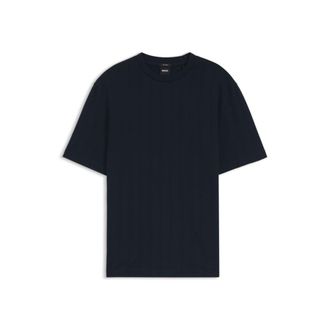 BOSS Regular-fit T-shirt in cotton with raised jacquard structure