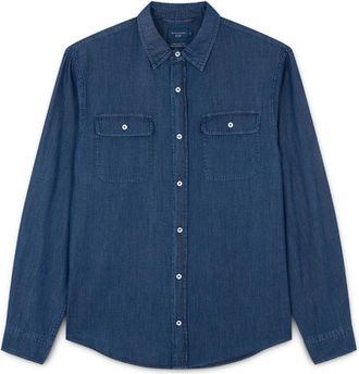 Paul & Shark Zachte Giza Katoen Denim Shirt - Heren - Spijkeroverhemden - Blauw - M - Katoen - Overhemden
