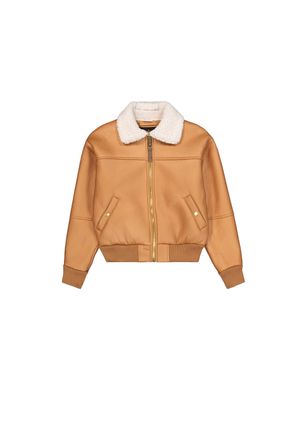 Alpha Industries Bomberjacke ALPHA INDUSTRIES B-15 Modified W, Damen, Gr. L, braun (camel), Obermaterial: 100% Polyester, Futter: 100% Polyester, Jacken Bomberjacke