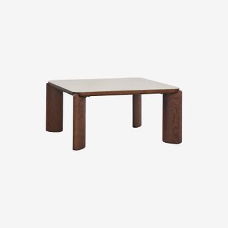 Sklum Mesa De Centro Cuadrada 80x80 Cm En Vidrio Templado Y Mdf Nilea Sklum