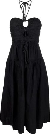 Ulla Johnson Zwarte Maxi Jurk - Dames - Casual kleedjes - Zwart - L - Katoen - Kleedjes