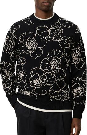 Les Deux Gaston Poppy Jacquard Sweater in Black at Nordstrom, Size Xx-Large
