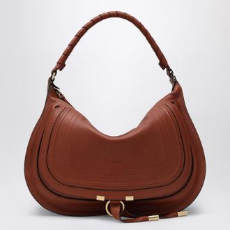 Chlo&eacute; Small Brown Leather Marcie Shoulder Bag