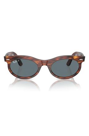 Ray-Ban Wayfarer 53mm Polarized Oval Sunglasses in Striped Havana at Nordstrom