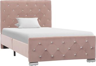vidaXL Estructura De Cama Sin Colch&oacute;n Terciopelo Rosa 90x200 Cm Vidaxl