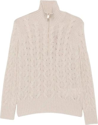 Max Mara Jersey de punto con cremallera - Knitwear - Mujer - Beige - M