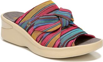 Life Stride Smile Wedge Slide Sandal in Raspberry Fabric at Nordstrom, Size 6.5
