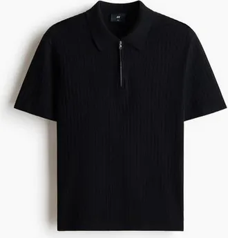 H&M Slim Fit Polo Shirt in Black at Nordstrom, Size Xx-Large