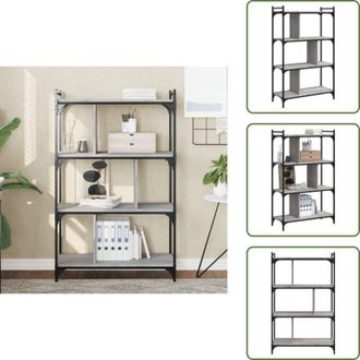 vidaXL The Living Store Libreria Grigio Sonoma 4 Ripiani 76x32x123 cm Legno Multistrato - Libreria grigio sonoma