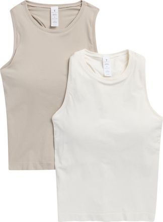 Yogalicious 2-Pack Seamless Carrie Racerback Tanks in Nacreous Clouds/Sugar Swizzle at Nordstrom Rack, Size X-Small