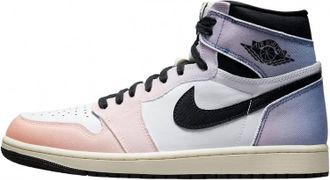 Nike Jordan Mens Air Jordan 1 Retro High Sneakers In Vivid Orange/black-Iced Lilac