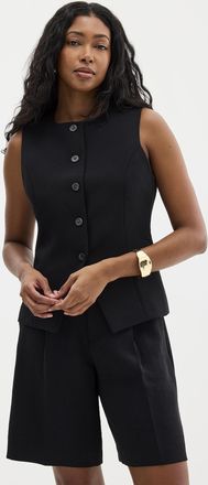 Contemporaine Womens Textured crepe pleated Bermuda short