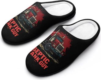 Generic Septic Tank Guy Trucks Slippers Men Winter Warm Cotton Anti-Slip Indoor Slip-Ons House Shoes
