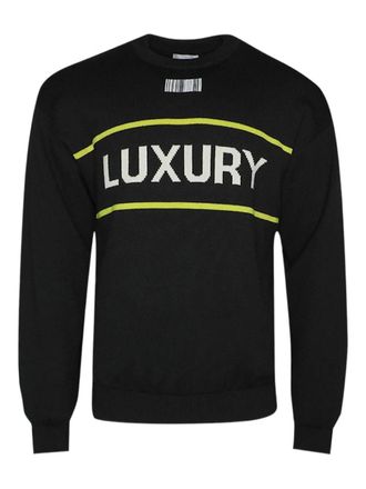 VTMNTS Luxury trui met streepjescodedetail - Zwart