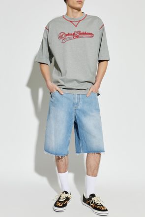 Dolce & Gabbana T-shirt With Logo, Mens, Grey