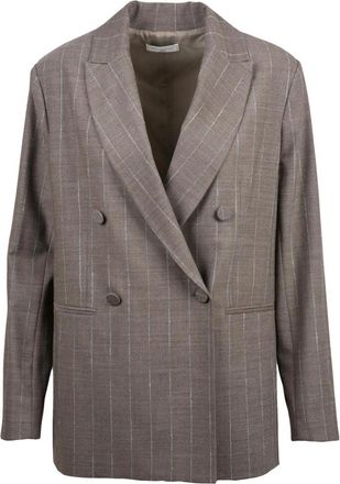 Antonelli Giacca Doppiopetto - Dames - Blazers - Beige - XS - Wol - Jassen