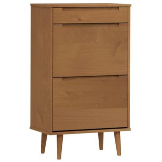 vidaXL Vidaxl - Zapatero Molde Madera Maciza De Pino Marr&oacute;n 59,5x35x103 Cm