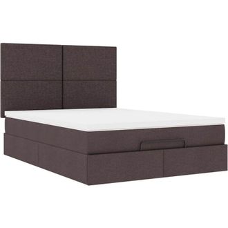 vidaXL Vidaxl - Estructura Cama Otomana Colch&oacute;n Tela Marr&oacute;n Oscuro 140x190cm