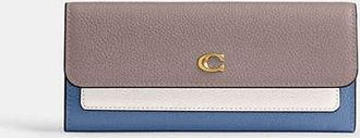 Coach Mila Long Flap Wallet In Colorblock