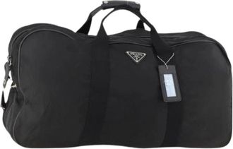 Prada Pre-owned Weekend Bags, female, Black, Size: ONE SIZE Pre-owned Vintage Nylon Boston Bag