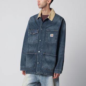 Carhartt Work in Progress Giacca Warren Chore Coat in denim di cotone blu