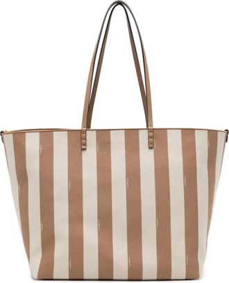 Fendi Shopping Bags, female, Multicolor, ONE SIZE, Large Beige Sand Sequin Tote Bag