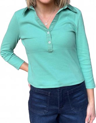 Tyler B&ouml;e Poppy Ribbed Polo In Creme D Menthe