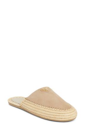 Prada Sabot Raffia Mule in Beige at Nordstrom, Size 10Us