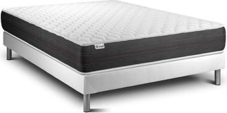 VITALIT Somier Blanco + Colch&oacute;n Con Muelles Ensacados 150 X 190