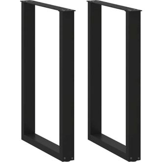 vidaXL Patas Para Mesa De Bar En Forma De U (2 Unidades), Color Negro, 60 X (90-91) Cm, Acero Vidaxl