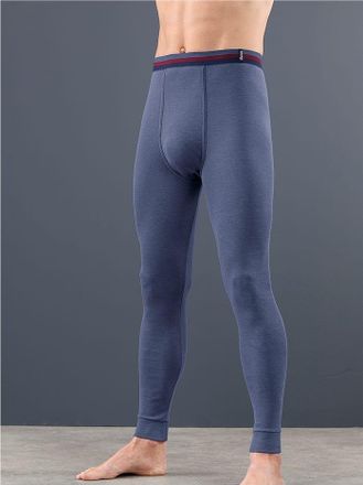 Kings Club Lange Unterhose KINGS CLUB, Herren, Gr. 10, 2 Stk., blau (rauchblau), 75% Baumwolle, 25% Polyester, Unterhosen Lange Unterhose