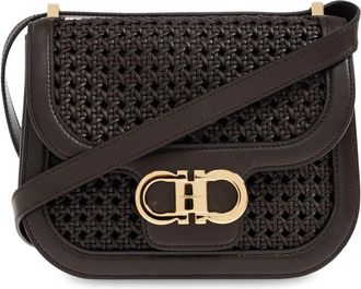Ferragamo Double Gancini Crossbodytas - Dames - Schoudertassen - Bruin - ONE Size - Leer - Tassen