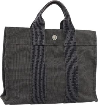Herm&egrave;s Pre-owned Vintage Canvas Tote Bag - Dames - Vintage Shopper - Grijs - ONE Size - Vintage
