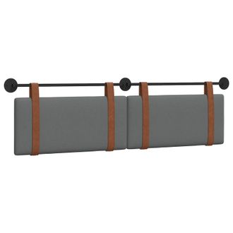 vidaXL Cabecero Colgante Gris Oscuro Pu Antiguo Vidaxl