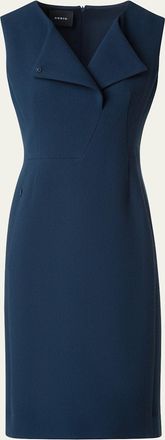 Akris Double-Face Wool Crepe Sheath Dress