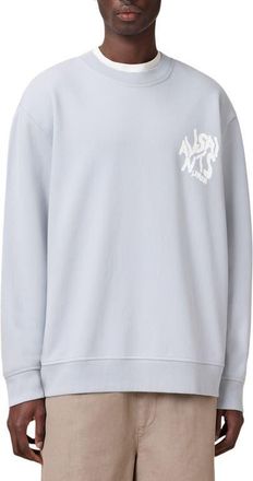 AllSaints Orlando Logo Graphic Sweatshirt in Ashen Blue at Nordstrom, Size Xx-Large
