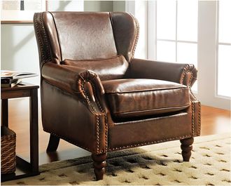 Vente-Unique Poltrona 100% pelle Marrone - EDOUARD