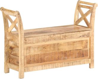 vidaXL Banco De Recibidor Madera Maciza De Mango 103x33x72 Cm Vidaxl