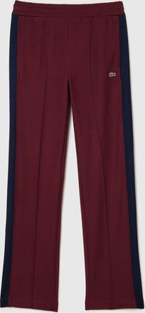 Lacoste damesjoggingbroek met open zoom en geweven details in rood