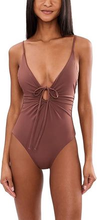 L*Space Piper One-Piece Classic Womens Swimsuits One Piece Cafe : XS, Nylon/Spandex