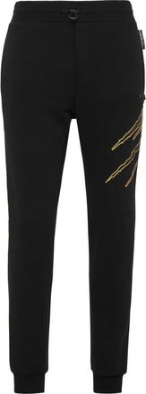 Plein Sport Lamina Scratch Jogging Pants - Heren - Trainingsbroeken - Zwart - XS - Katoen - Fitness