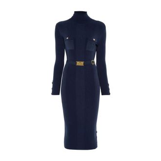 Elisabetta Franchi Kleedjes, Dames, Blauw, M, Abito in maglia