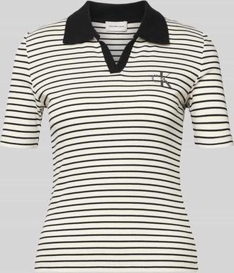 Calvin Klein Jeans Slim Fit Poloshirt mit Label-Stitching in Black, Gr&ouml;&szlig;e XL